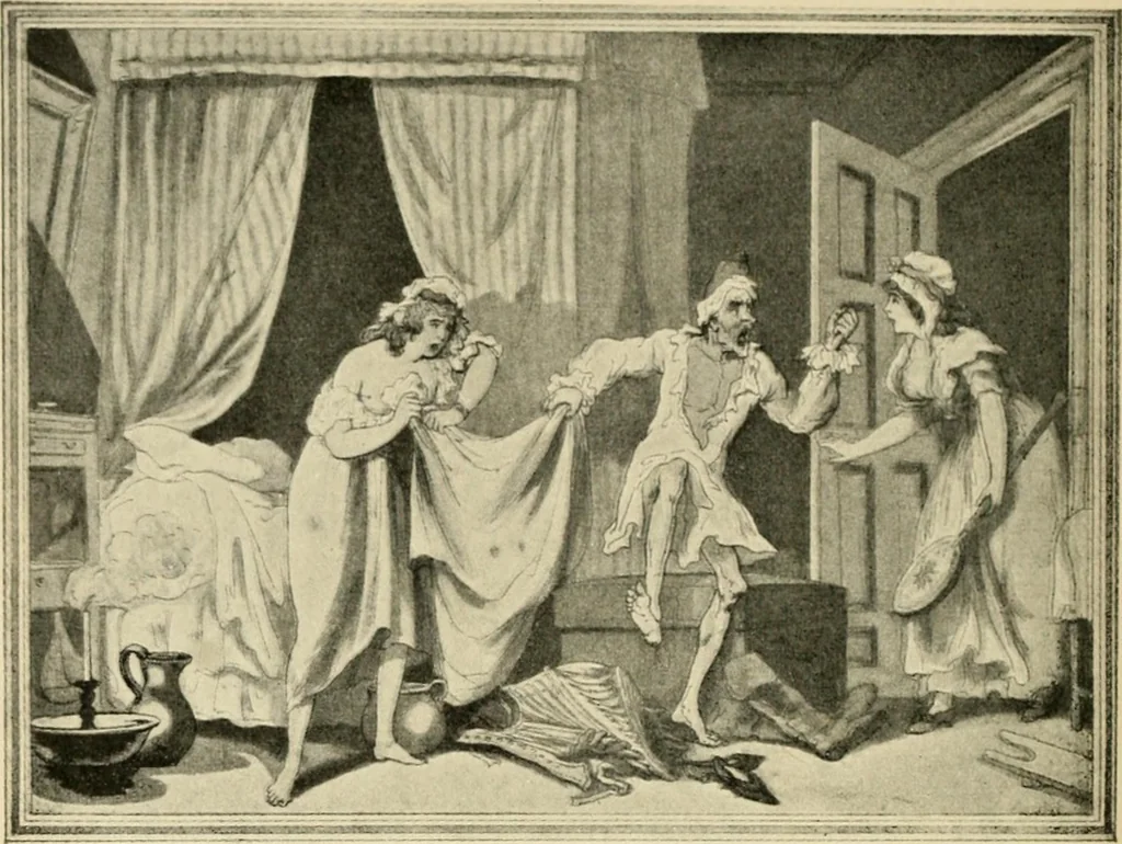 An illustration from Skämtbilden och dess historia i konsten, 1910, leaf 131