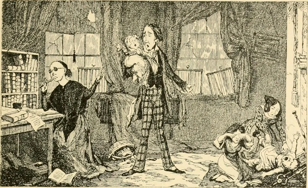 An illustration from Skämtbilden och dess historia i konsten, 1910, leaf 142