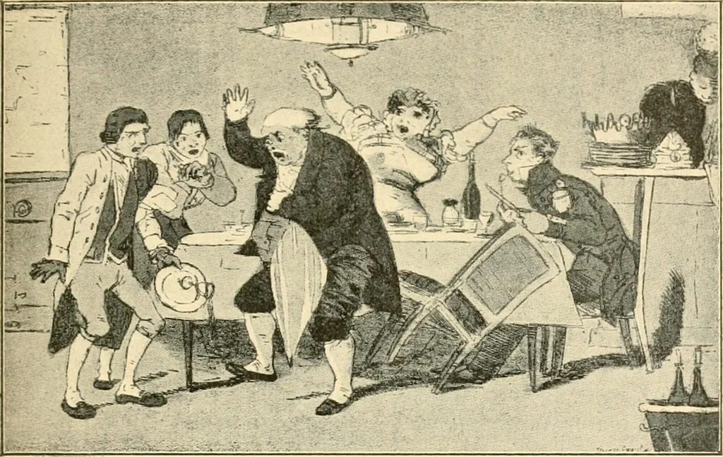 An illustration from Skämtbilden och dess historia i konsten, 1910, leaf 168