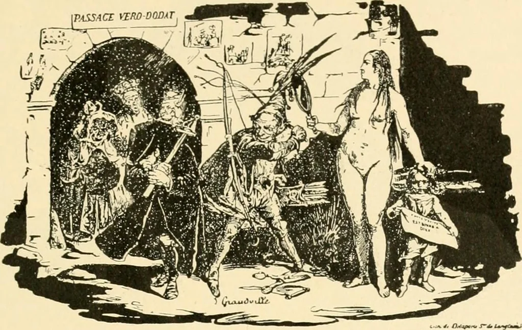An illustration from Skämtbilden och dess historia i konsten, 1910, leaf 174