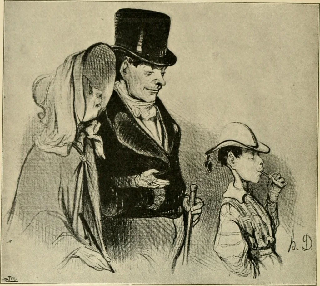 An illustration from Skämtbilden och dess historia i konsten, 1910, leaf 185