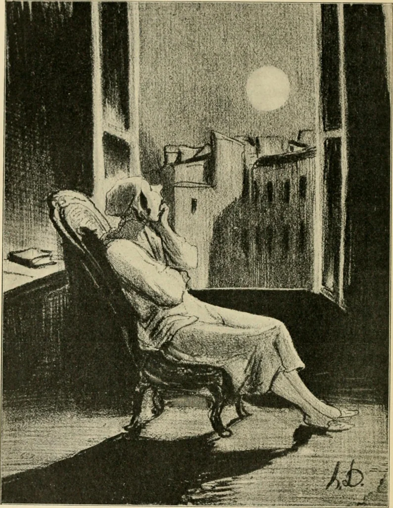 An illustration from Skämtbilden och dess historia i konsten, 1910, leaf 187