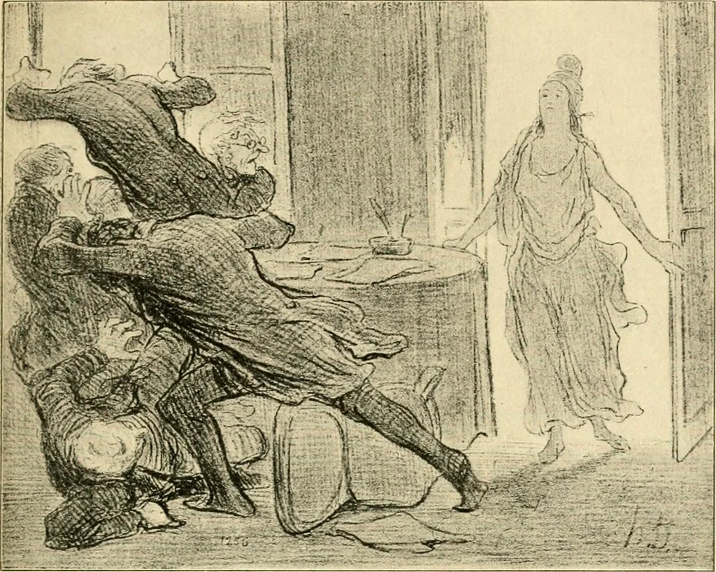 An illustration from Skämtbilden och dess historia i konsten, 1910, leaf 190