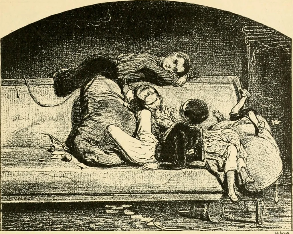 An illustration from Skämtbilden och dess historia i konsten, 1910, leaf 208