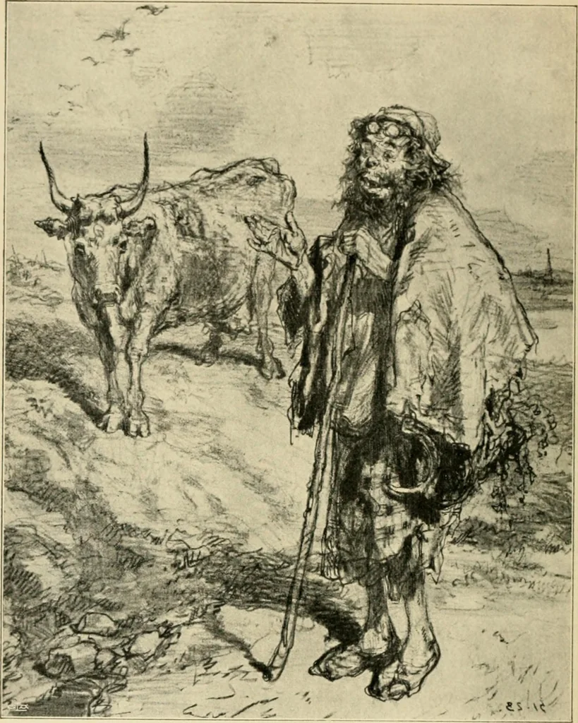 An illustration from Skämtbilden och dess historia i konsten, 1910, leaf 215