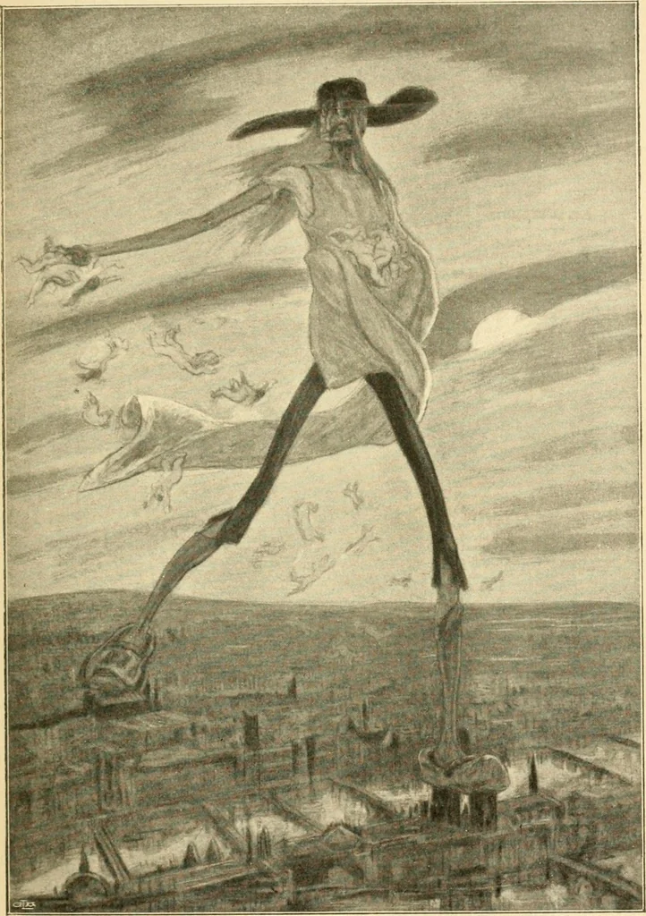 An illustration from Skämtbilden och dess historia i konsten, 1910, leaf 222