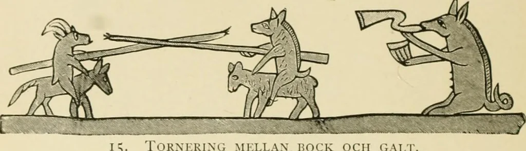 An illustration from Skämtbilden och dess historia i konsten, 1910, leaf 25