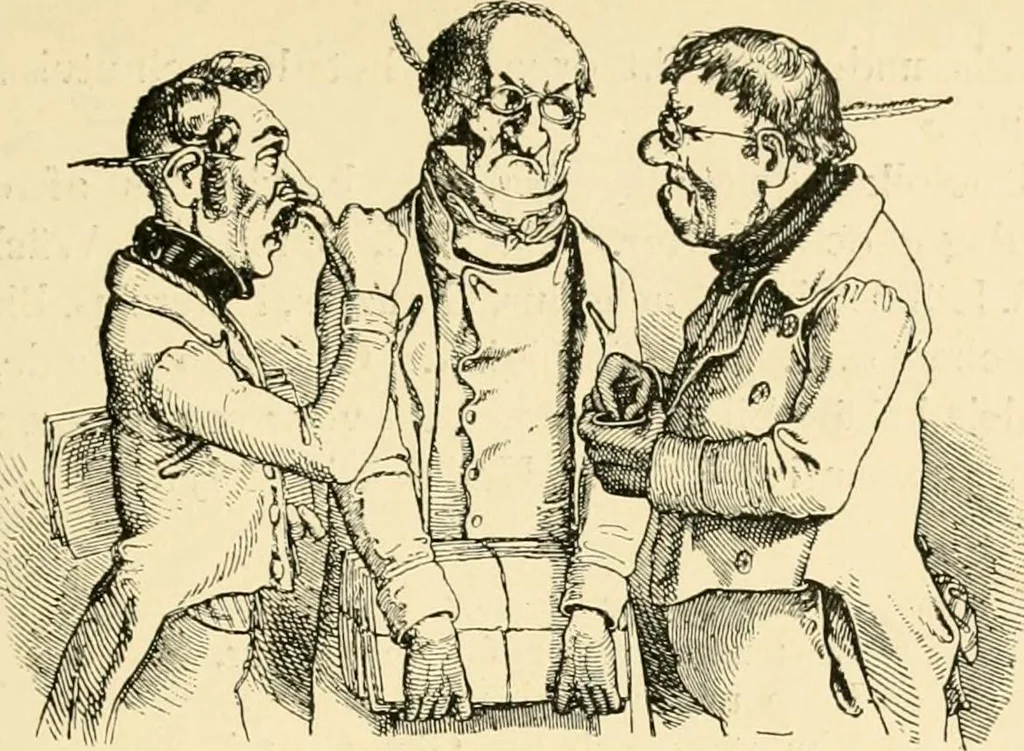 An illustration from Skämtbilden och dess historia i konsten, 1910, leaf 284