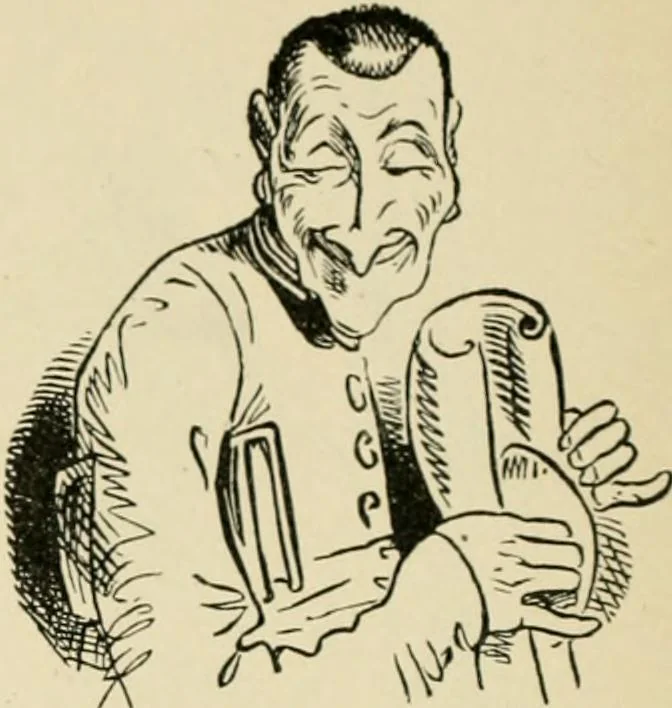 An illustration from Skämtbilden och dess historia i konsten, 1910, leaf 305
