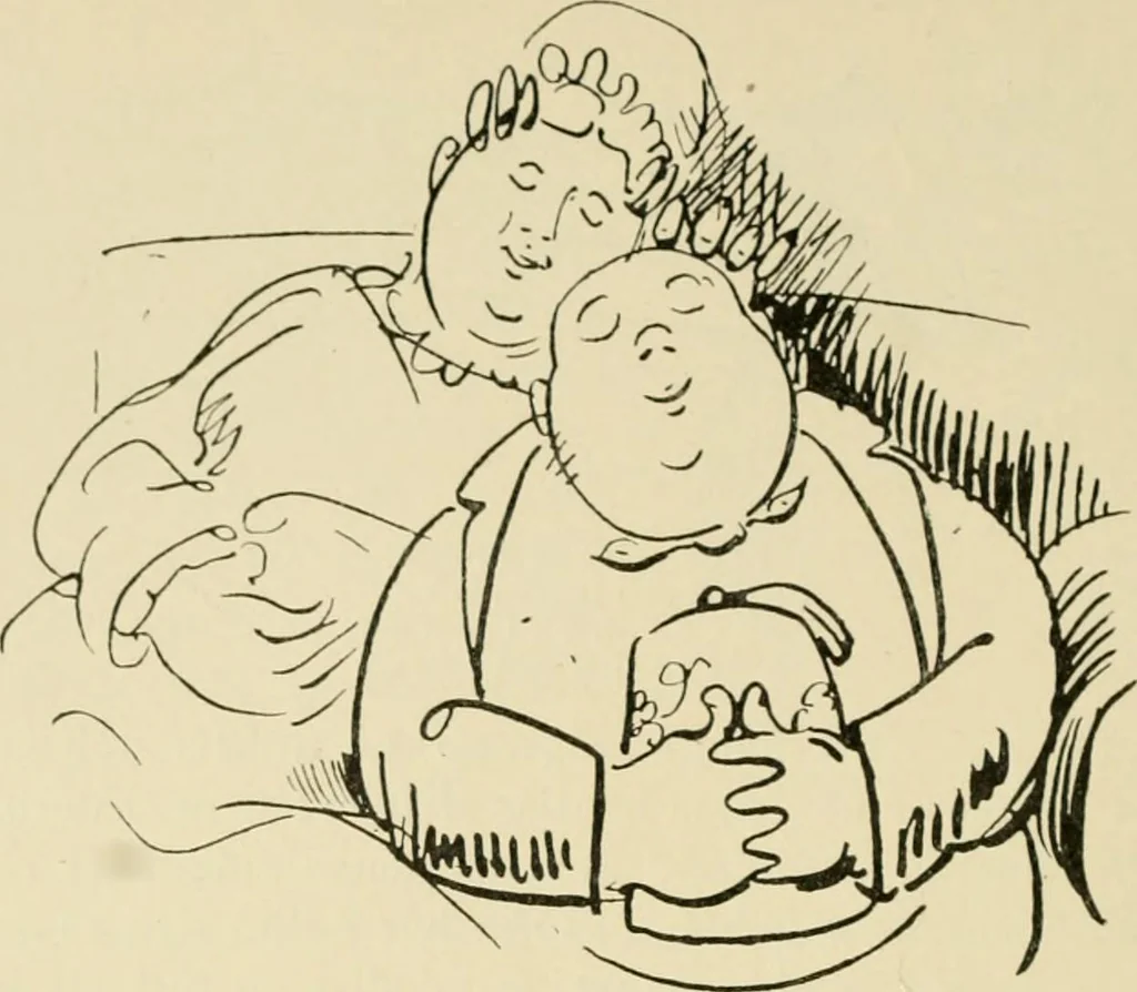 An illustration from Skämtbilden och dess historia i konsten, 1910, leaf 307