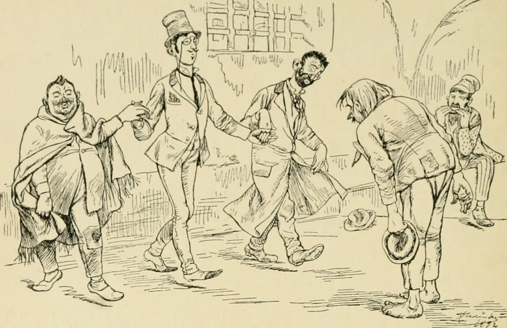 An illustration from Skämtbilden och dess historia i konsten, 1910, leaf 325
