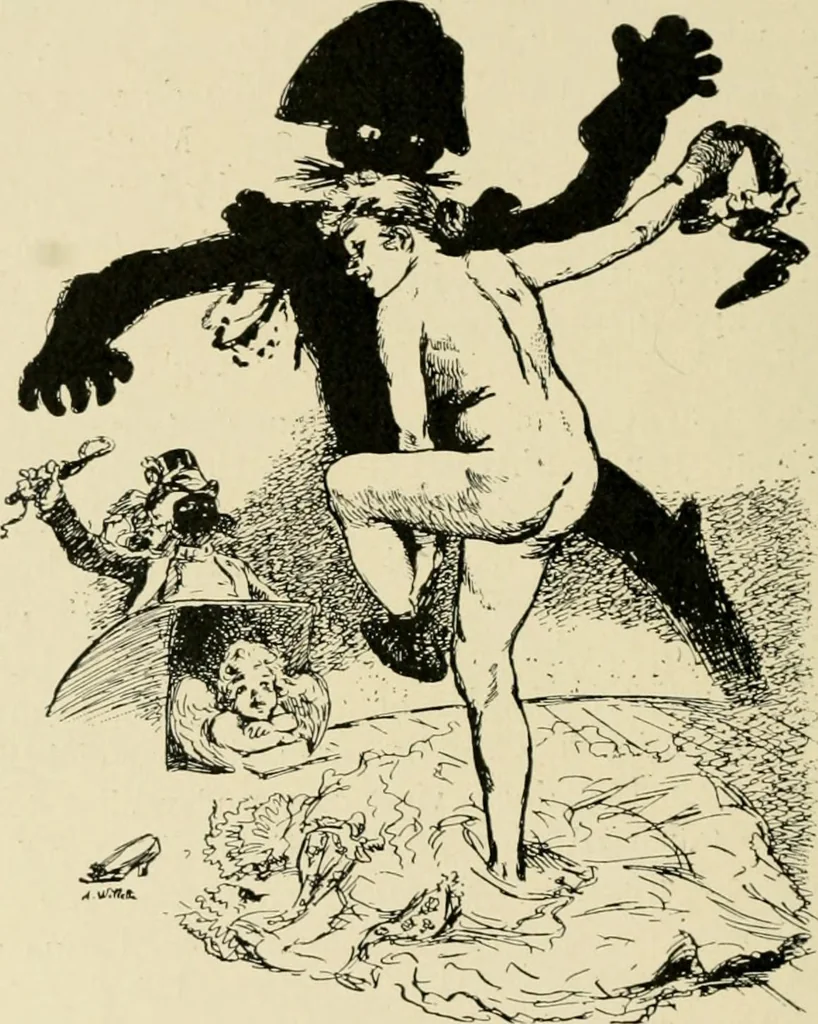 An illustration from Skämtbilden och dess historia i konsten, 1910, leaf 367