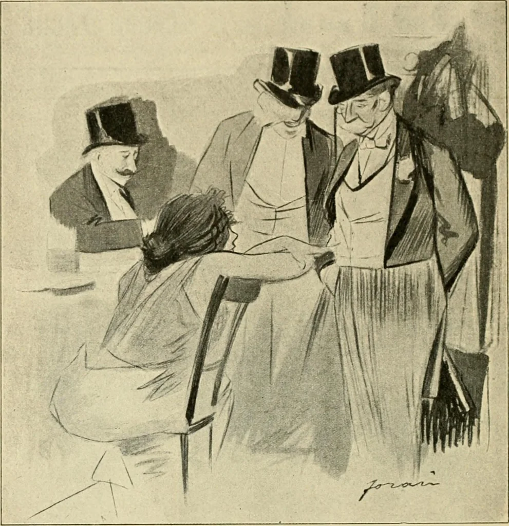An illustration from Skämtbilden och dess historia i konsten, 1910, leaf 377
