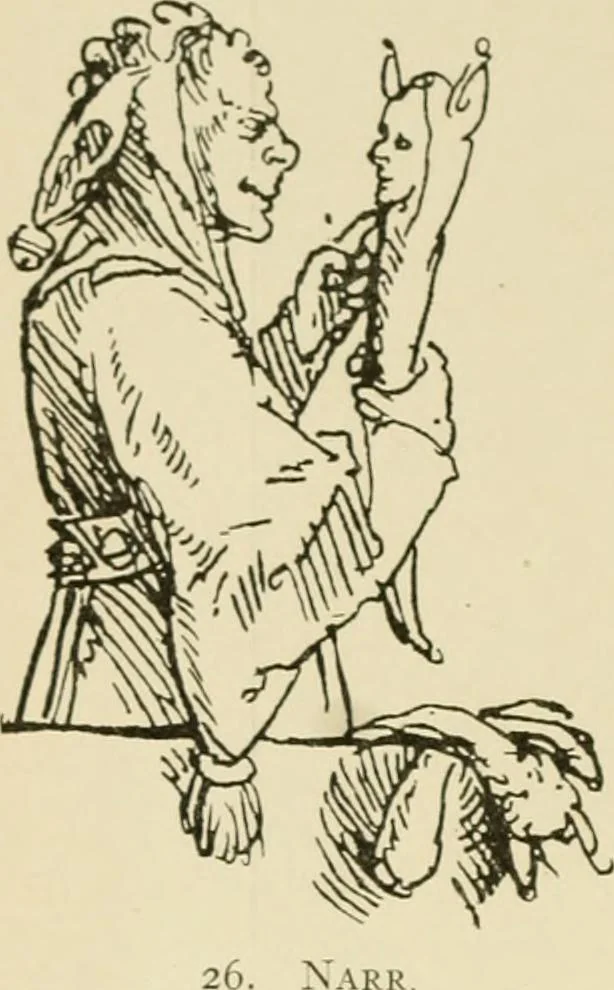 An illustration from Skämtbilden och dess historia i konsten, 1910, leaf 39