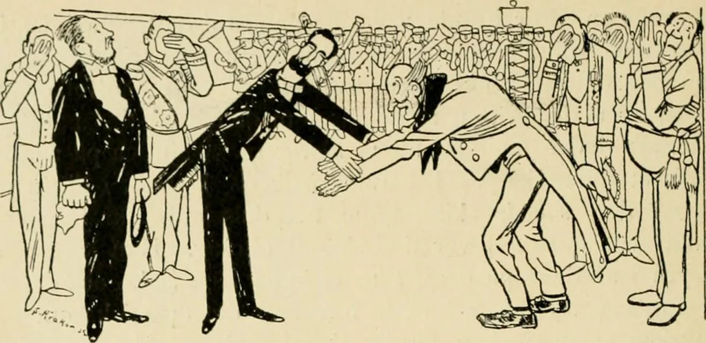 An illustration from Skämtbilden och dess historia i konsten, 1910, leaf 391