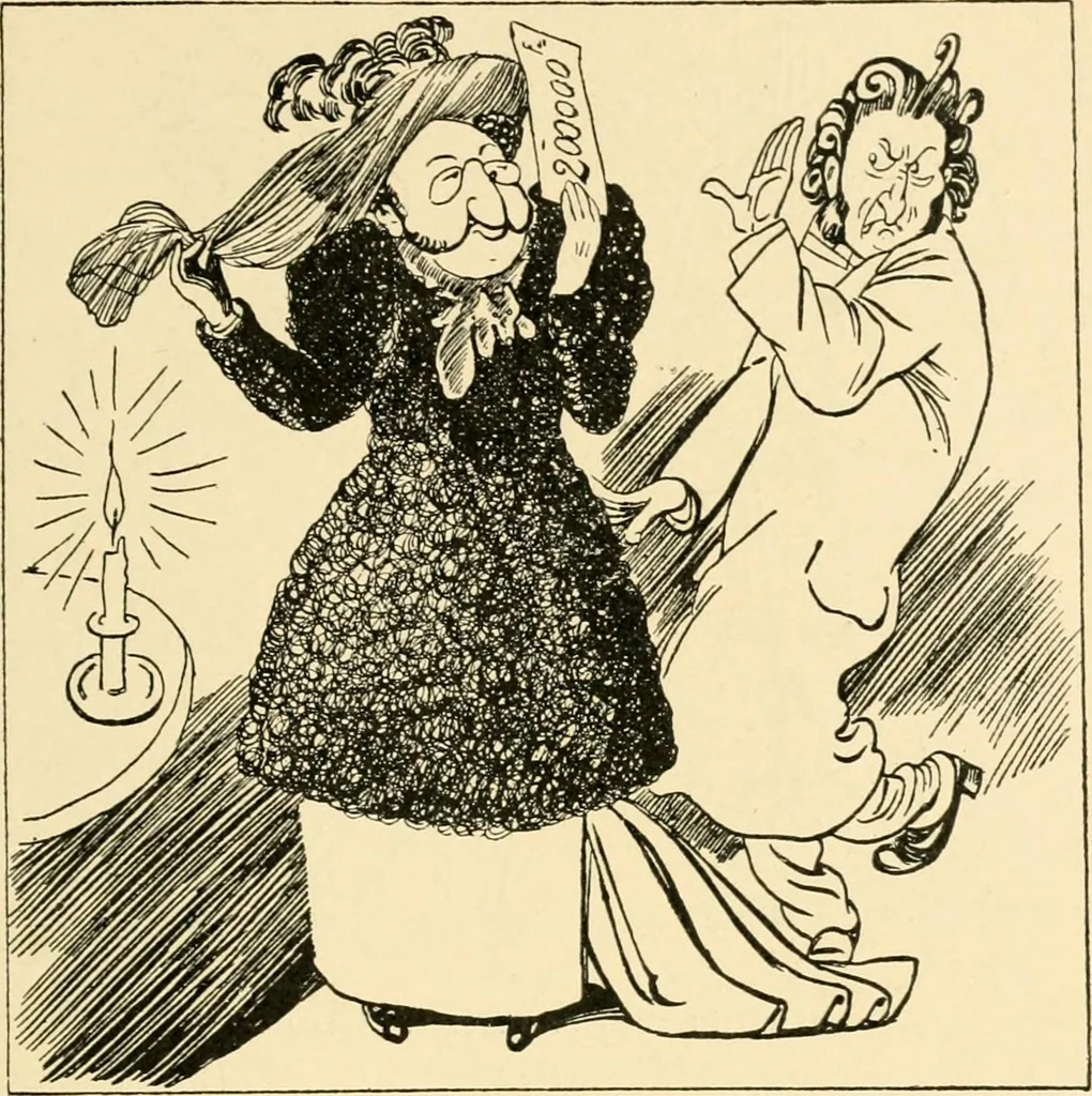 An illustration from Skämtbilden och dess historia i konsten, 1910, leaf 396