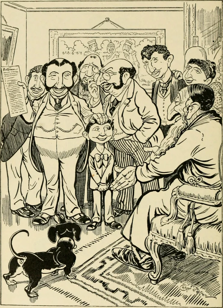 An illustration from Skämtbilden och dess historia i konsten, 1910, leaf 401
