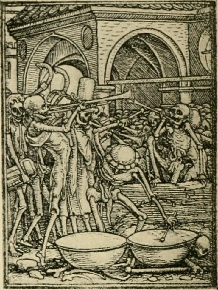 An illustration from Skämtbilden och dess historia i konsten, 1910, leaf 43