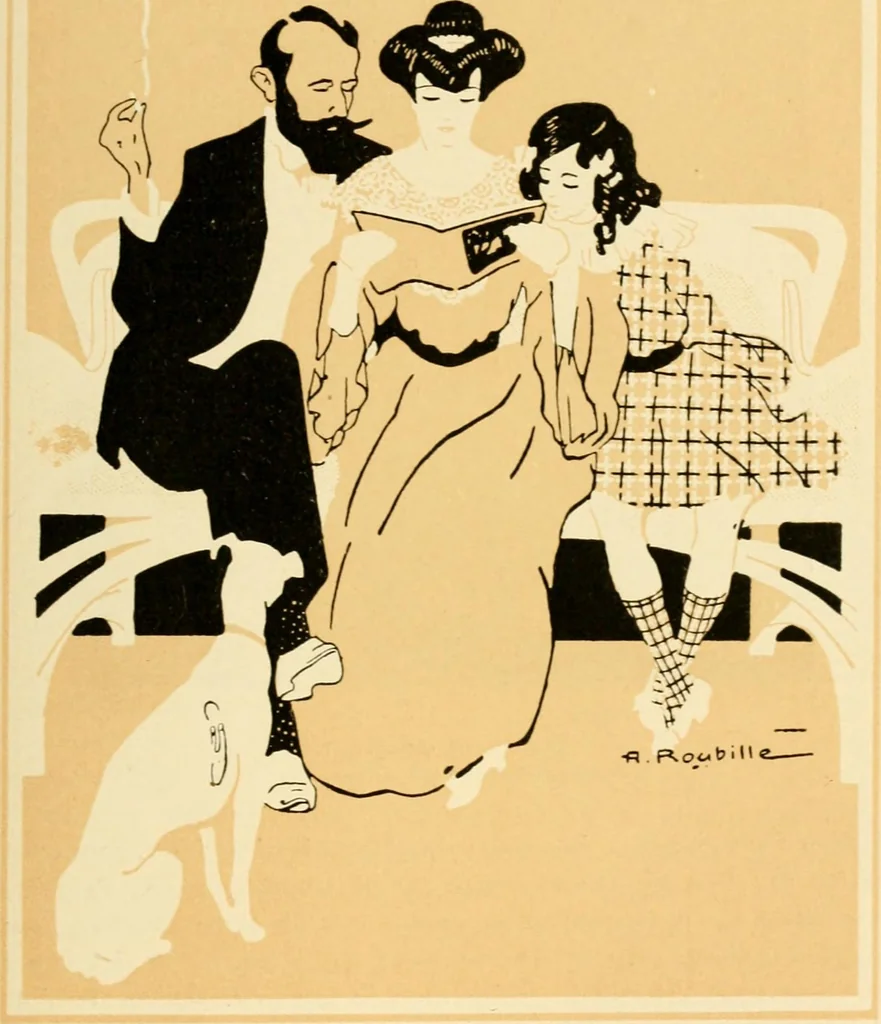 An illustration from Skämtbilden och dess historia i konsten, 1910, leaf 448