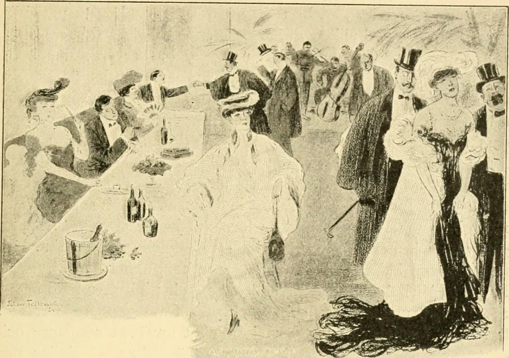 An illustration from Skämtbilden och dess historia i konsten, 1910, leaf 454