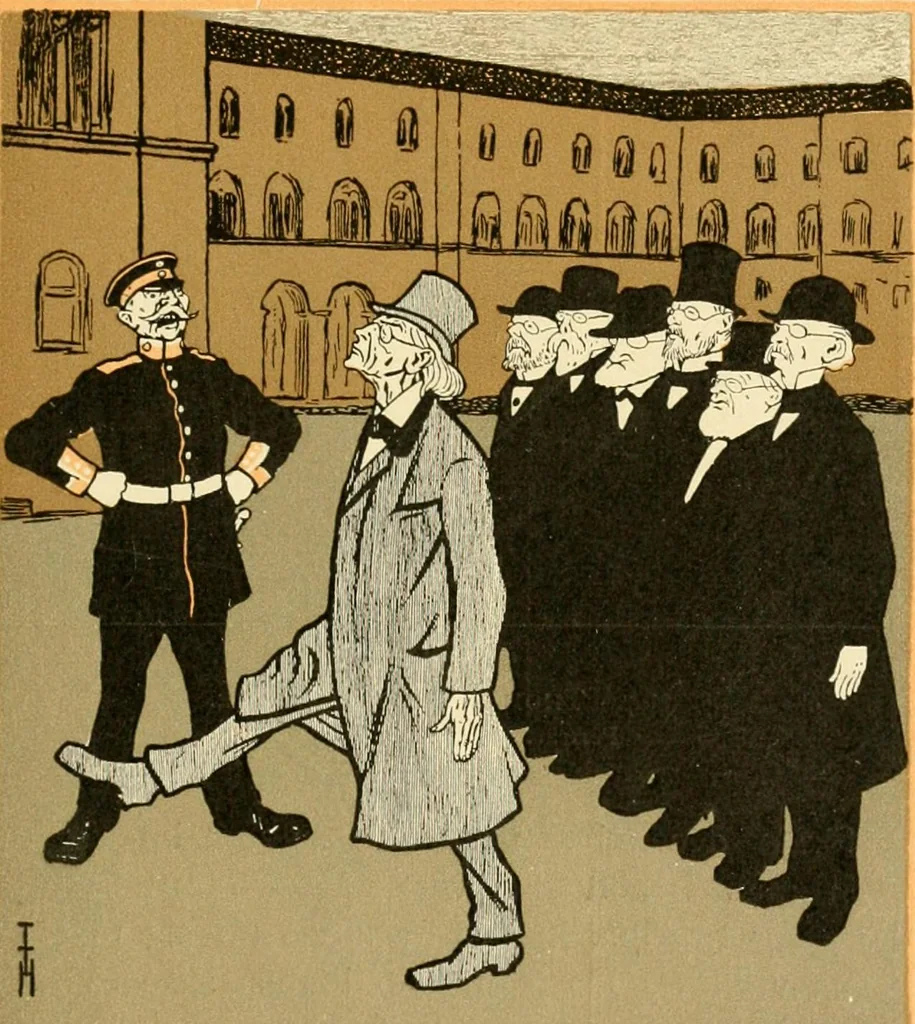 An illustration from Skämtbilden och dess historia i konsten, 1910, leaf 464