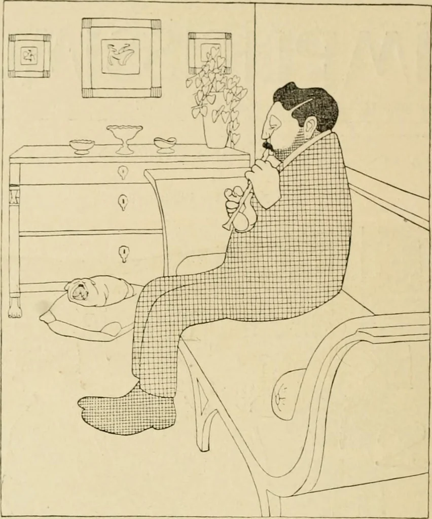 An illustration from Skämtbilden och dess historia i konsten, 1910, leaf 465
