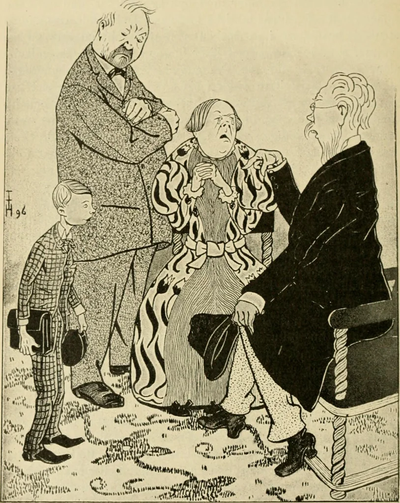 An illustration from Skämtbilden och dess historia i konsten, 1910, leaf 469