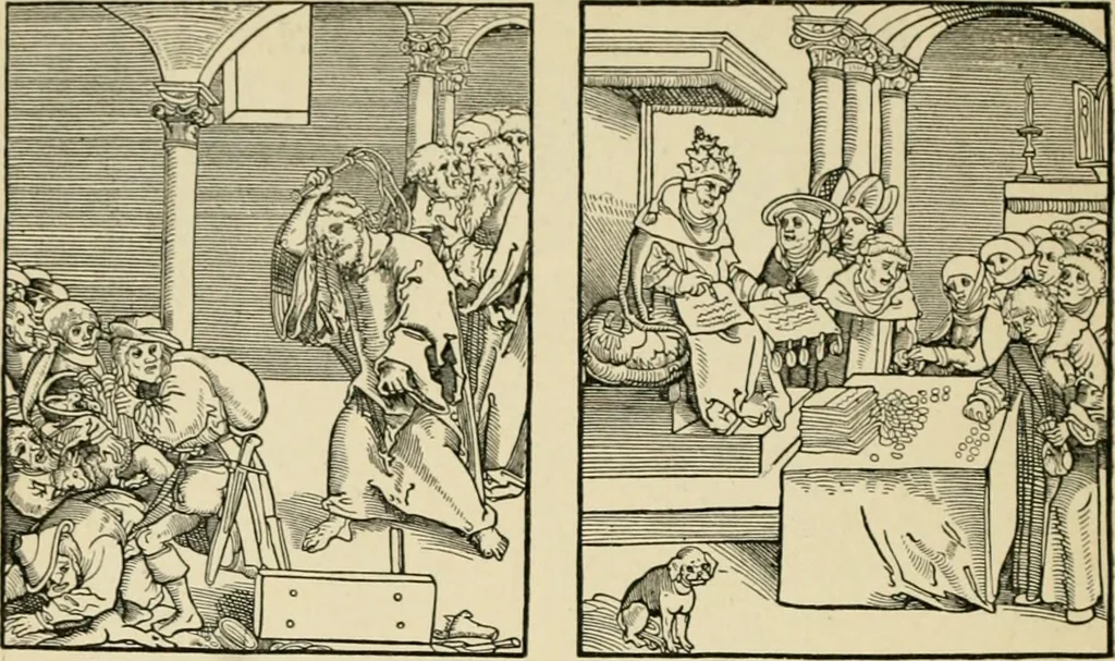 An illustration from Skämtbilden och dess historia i konsten, 1910, leaf 47
