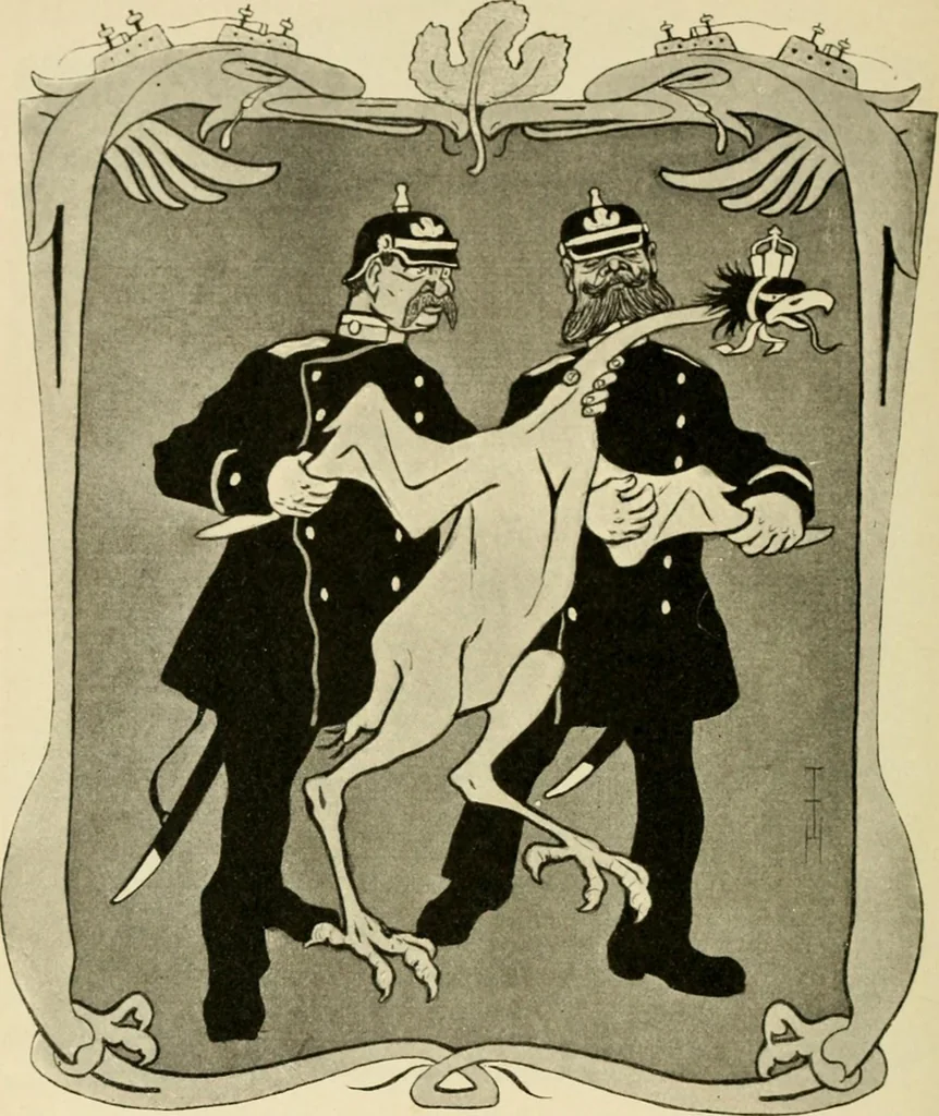 An illustration from Skämtbilden och dess historia i konsten, 1910, leaf 477