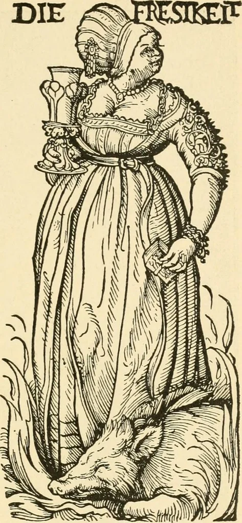 An illustration from Skämtbilden och dess historia i konsten, 1910, leaf 48