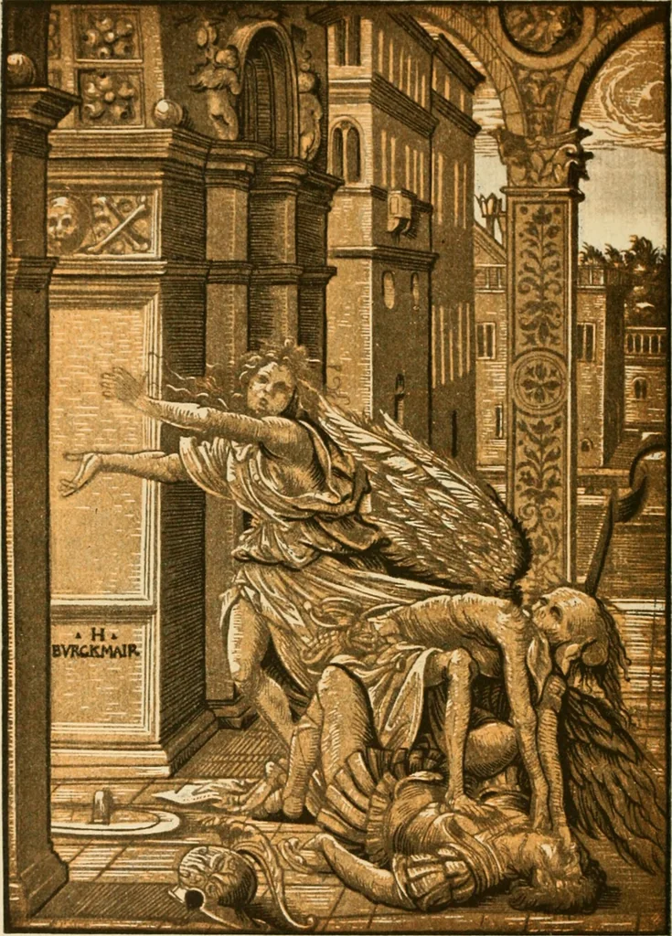 An illustration from Skämtbilden och dess historia i konsten, 1910, leaf 49