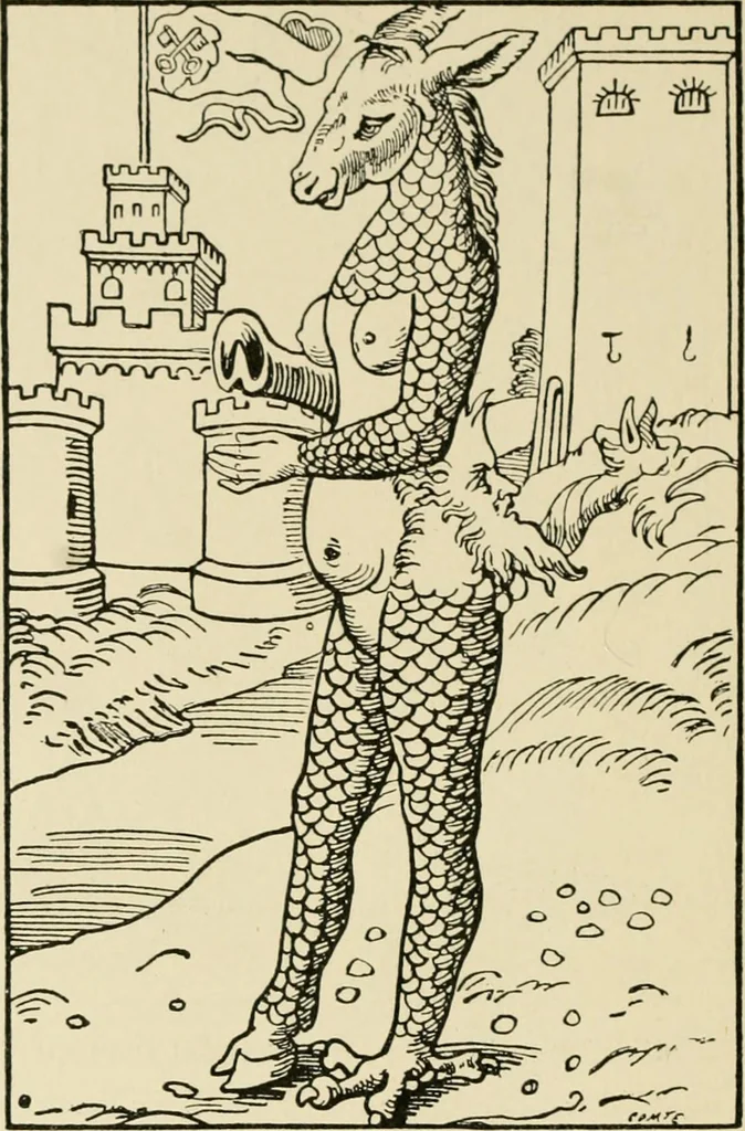 An illustration from Skämtbilden och dess historia i konsten, 1910, leaf 51