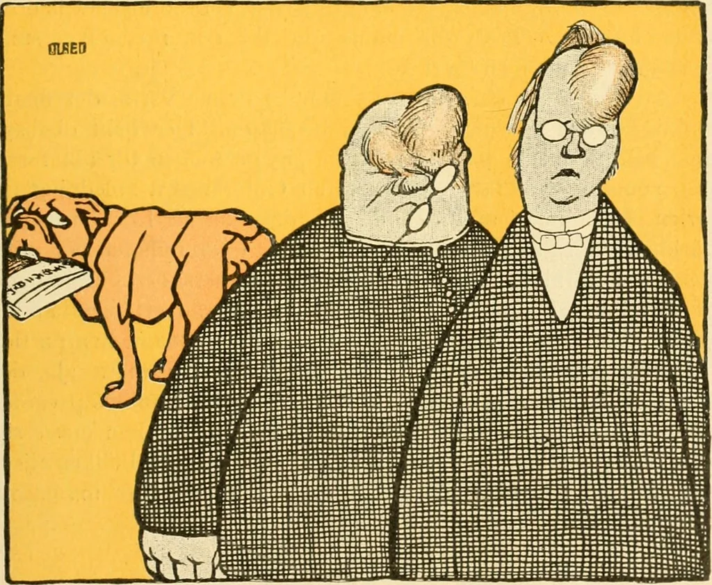 An illustration from Skämtbilden och dess historia i konsten, 1910, leaf 516