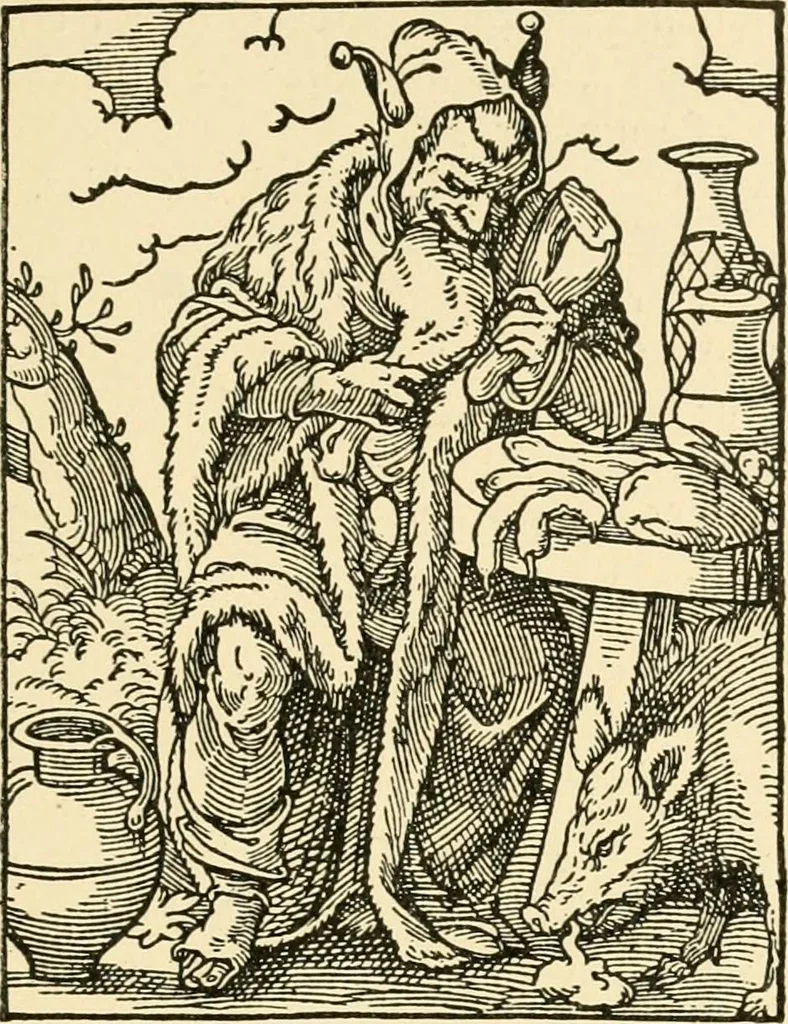 An illustration from Skämtbilden och dess historia i konsten, 1910, leaf 52