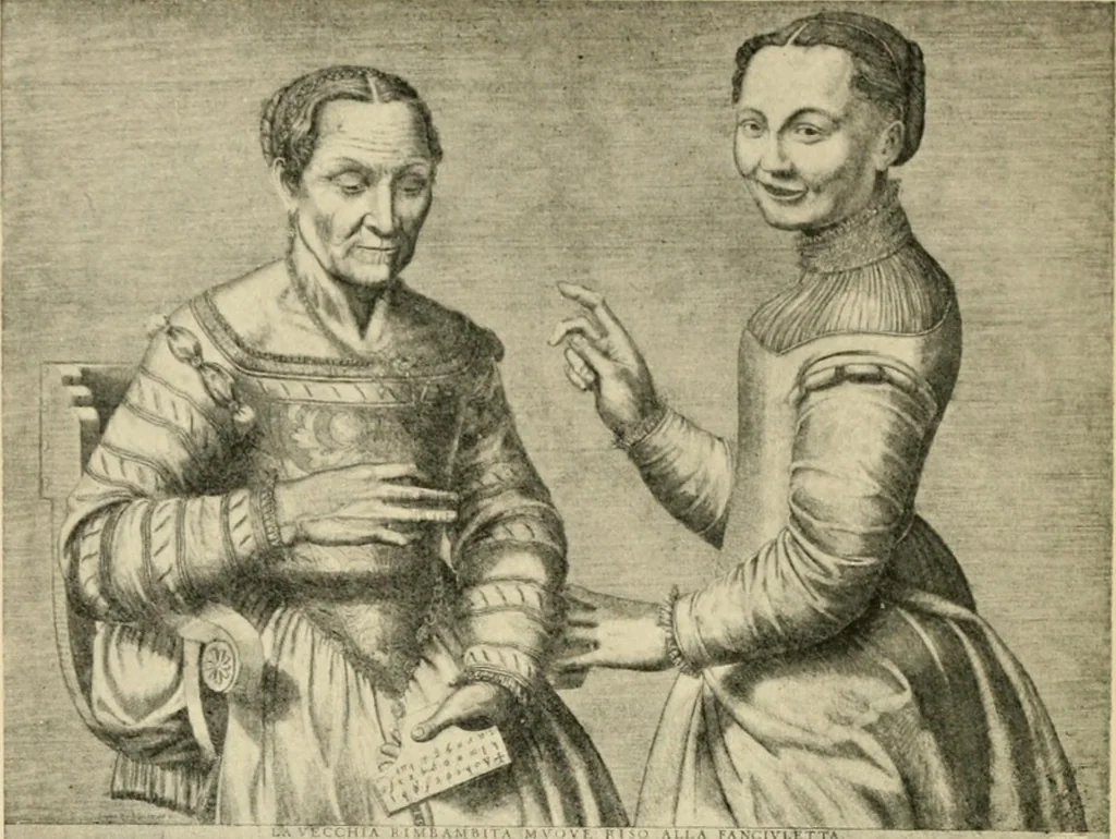 An illustration from Skämtbilden och dess historia i konsten, 1910, leaf 55