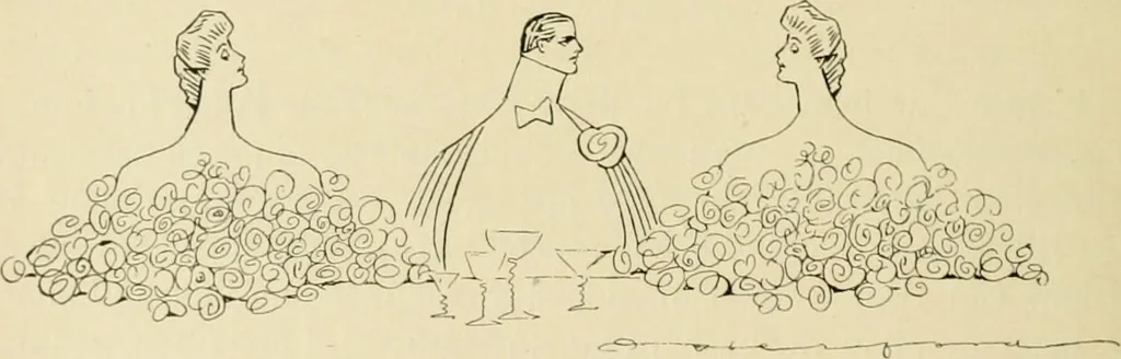 An illustration from Skämtbilden och dess historia i konsten, 1910, leaf 555
