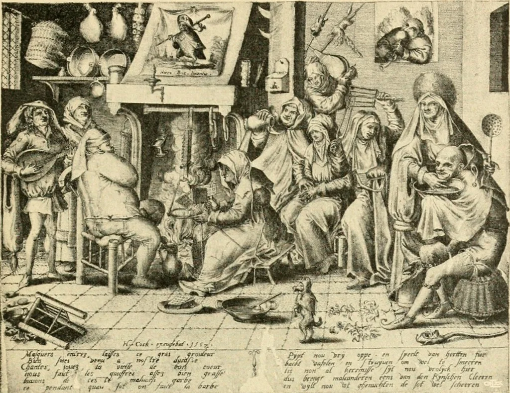 An illustration from Skämtbilden och dess historia i konsten, 1910, leaf 58