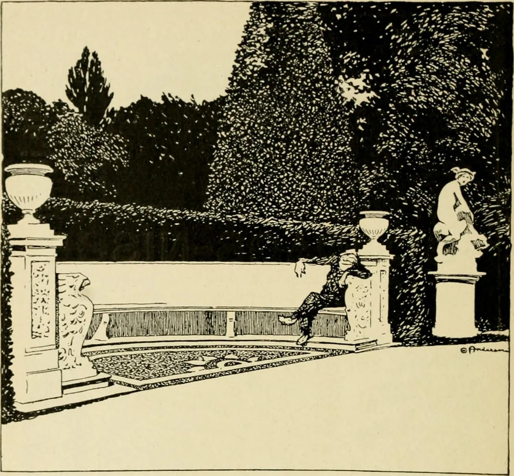 An illustration from Skämtbilden och dess historia i konsten, 1910, leaf 593