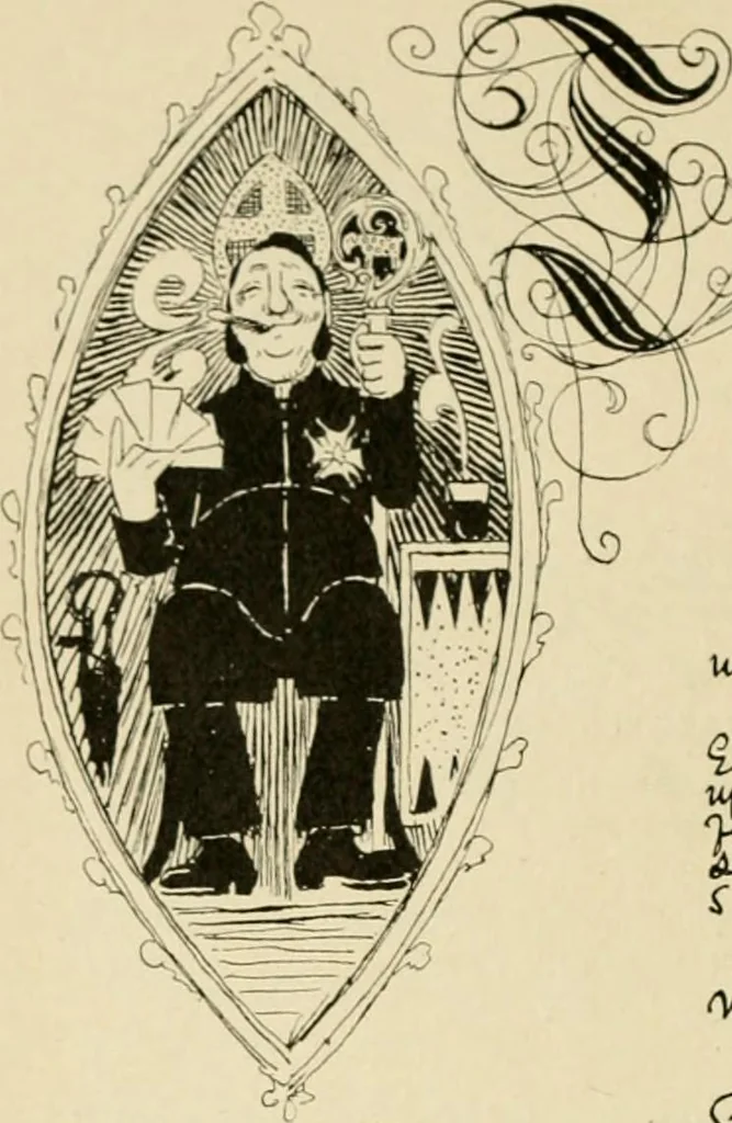 An illustration from Skämtbilden och dess historia i konsten, 1910, leaf 607
