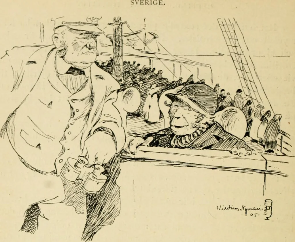 An illustration from Skämtbilden och dess historia i konsten, 1910, leaf 621