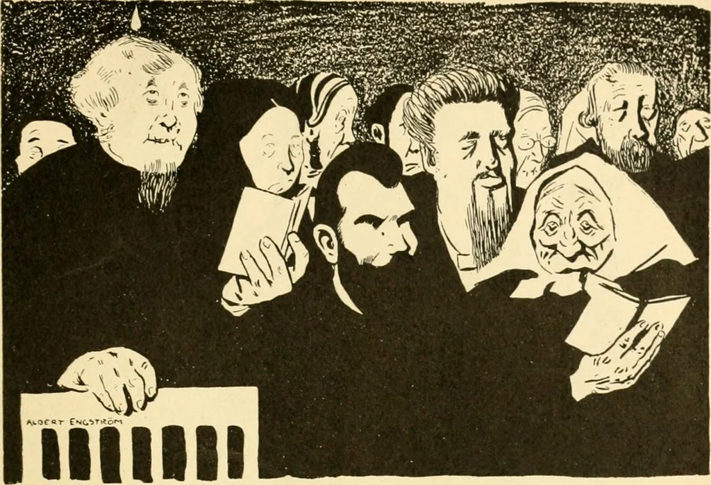An illustration from Skämtbilden och dess historia i konsten, 1910, leaf 636