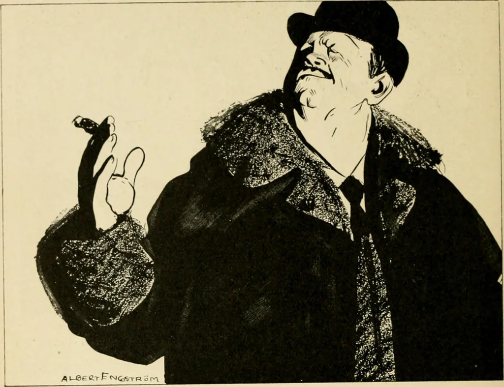 An illustration from Skämtbilden och dess historia i konsten, 1910, leaf 637