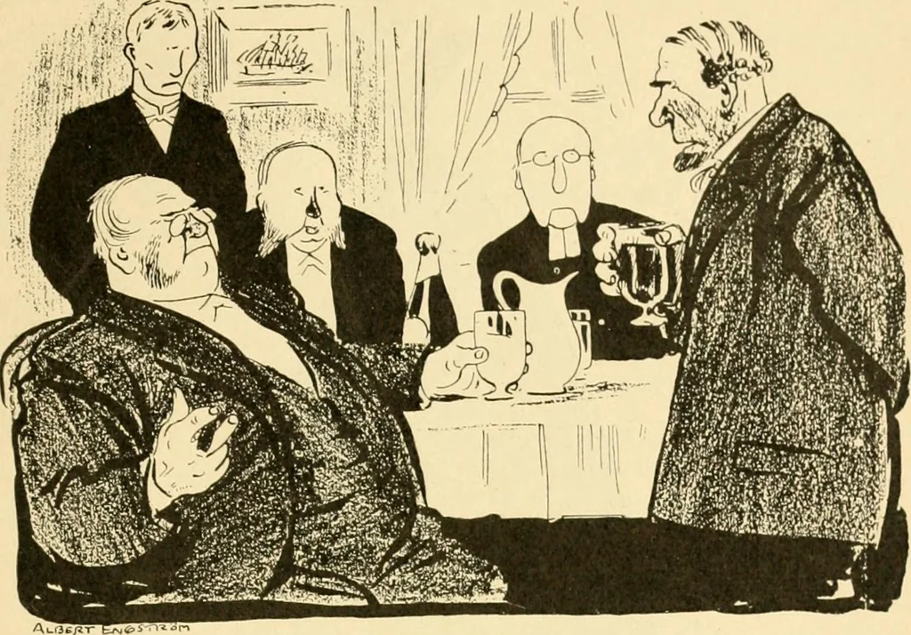 An illustration from Skämtbilden och dess historia i konsten, 1910, leaf 644