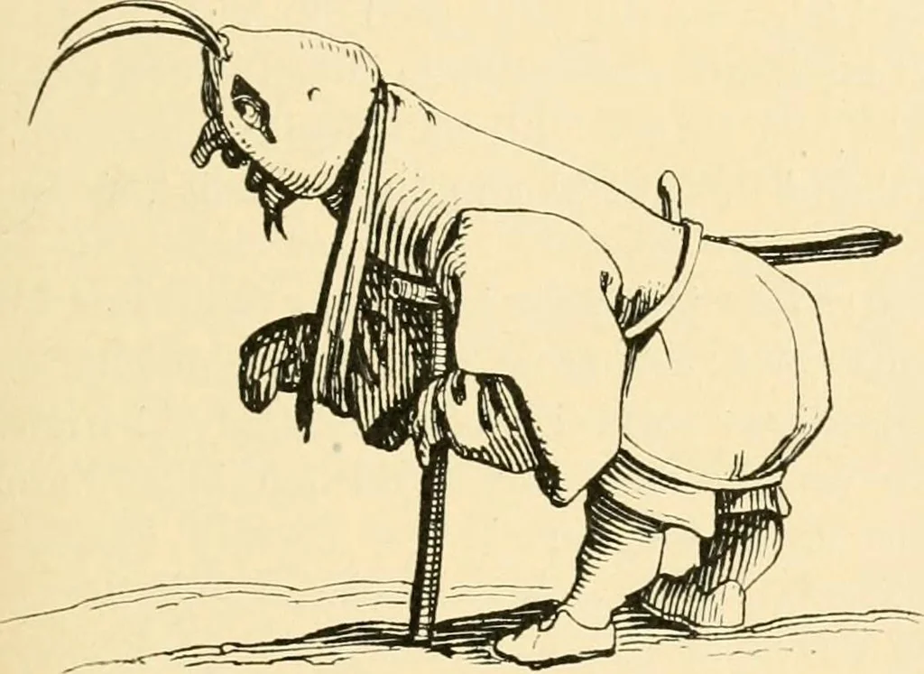An illustration from Skämtbilden och dess historia i konsten, 1910, leaf 66