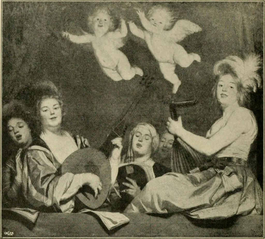 An illustration from Skämtbilden och dess historia i konsten, 1910, leaf 73