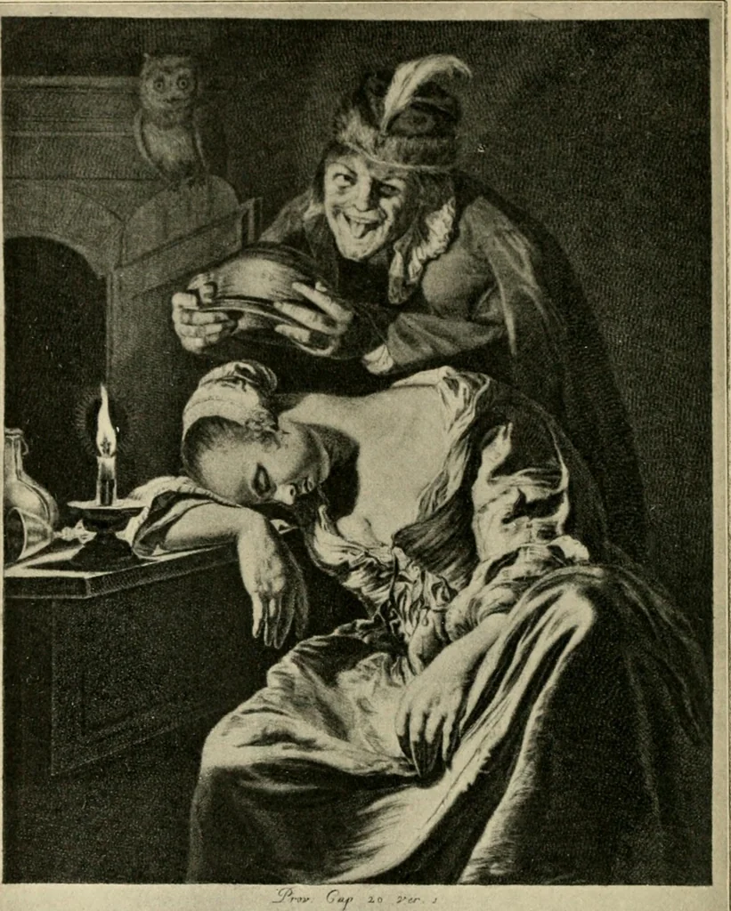 An illustration from Skämtbilden och dess historia i konsten, 1910, leaf 79