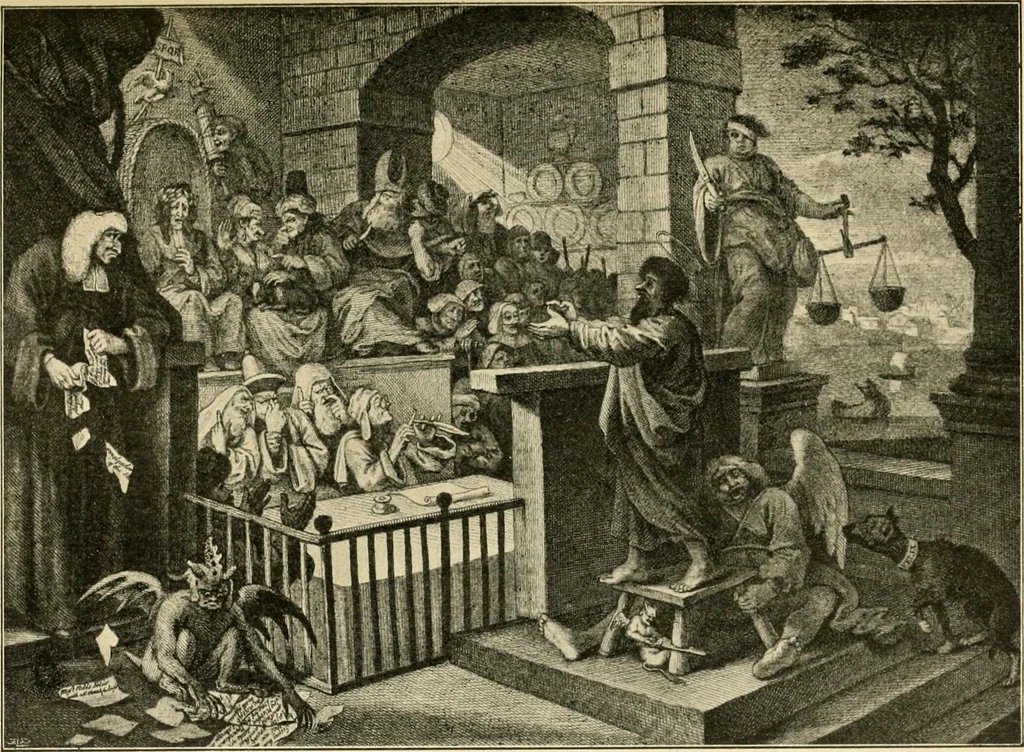 An illustration from Skämtbilden och dess historia i konsten, 1910, leaf 94