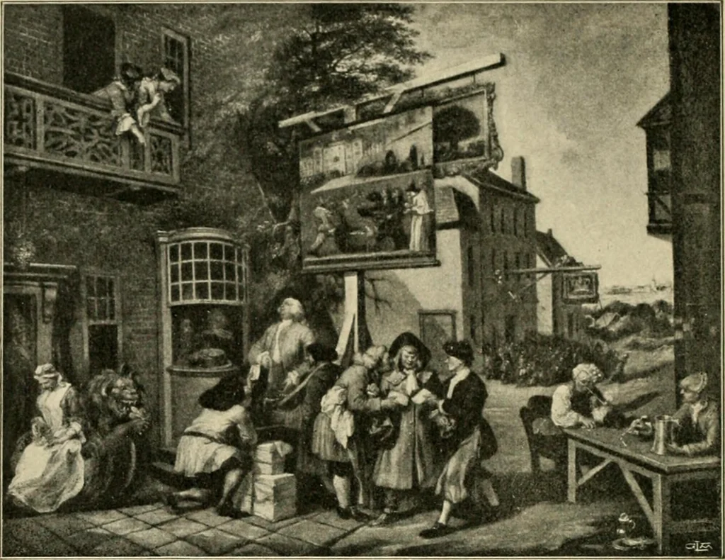 An illustration from Skämtbilden och dess historia i konsten, 1910, leaf 95