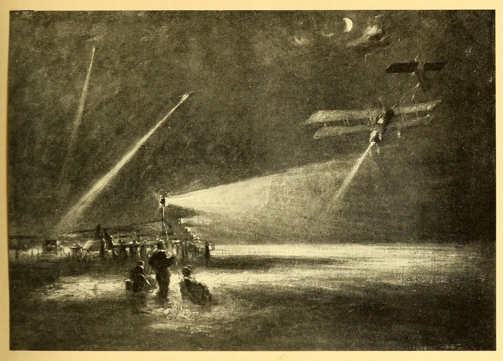 An illustration from Sky fighters of France, aerial warfare, 1914-1918, 1919, leaf 105