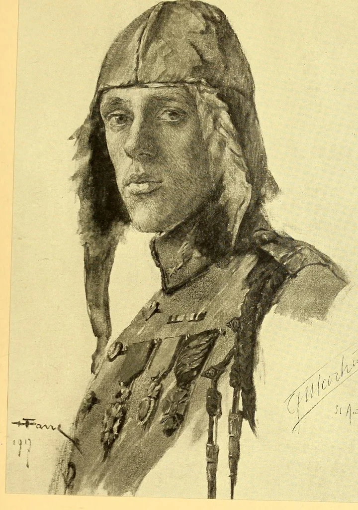 An illustration from Sky fighters of France, aerial warfare, 1914-1918, 1919, leaf 117